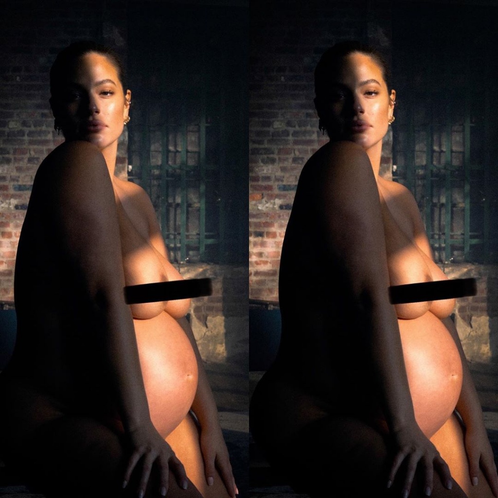 Эшли Грэм разделась на камеру на последнем месяце беременности.